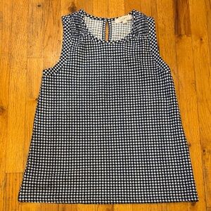 Loft Navy Blue and White “Gingham” Styled Tank - Size M